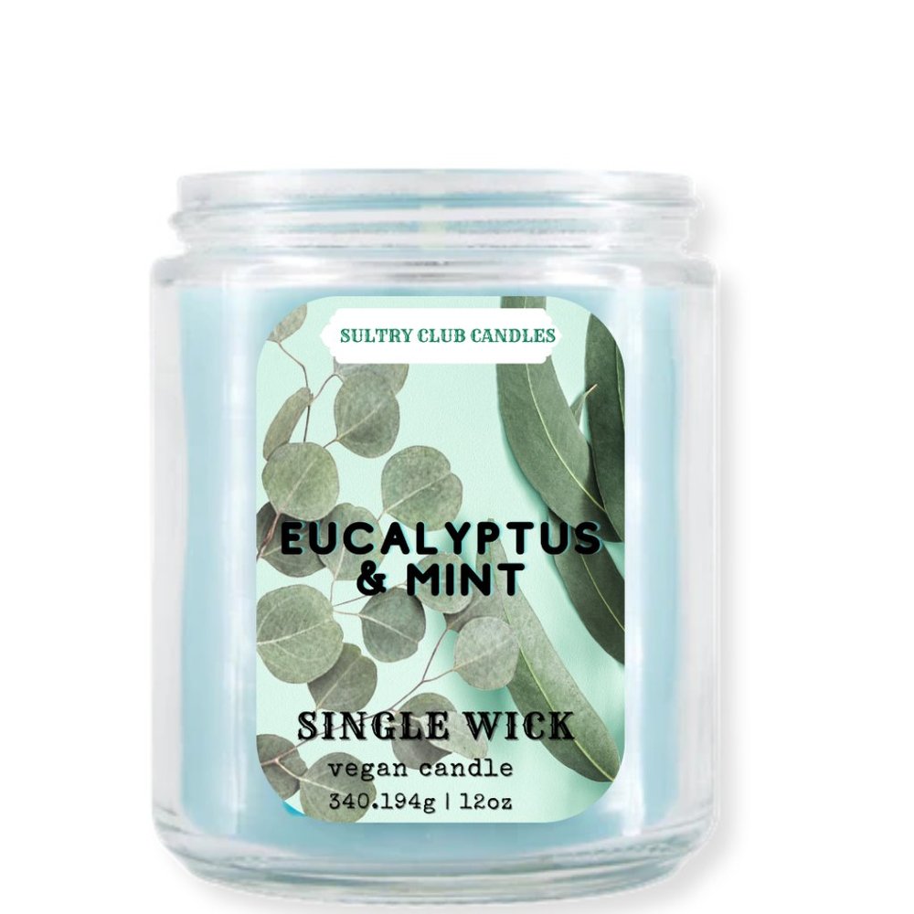 Eucalyptus & Mint Vegan Candle - Picture 6 of 11